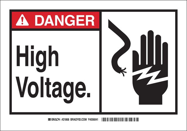 Safety Sign Label, 3-1/2 x 5, Self-Adhes.