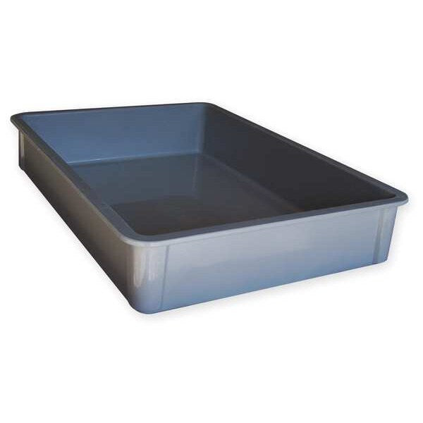 Stacking Container, Gray, Fiberglass Reinforced Composite, 25 3/4 in L, 17 3/4 in W, 4 1/2 in H