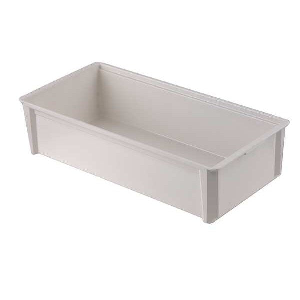 Stacking Container, Gray, Fiberglass Reinforced Composite, 25 3/4 in L, 17 3/4 in W, 3 in H