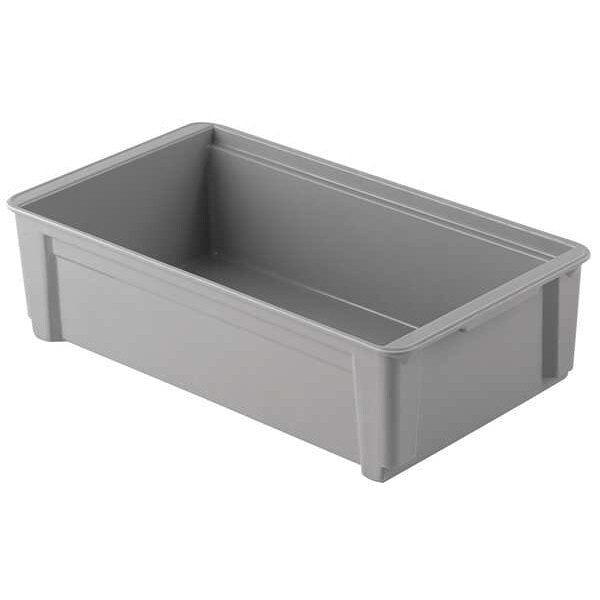 Stacking Container, Gray, Fiberglass Reinforced Composite, 25 3/4 in L, 17 3/4 in W, 3 in H