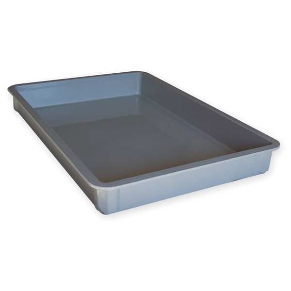 Stacking Container, Gray, Fiberglass Reinforced Composite, 25 3/4 in L, 17 3/4 in W, 3 in H