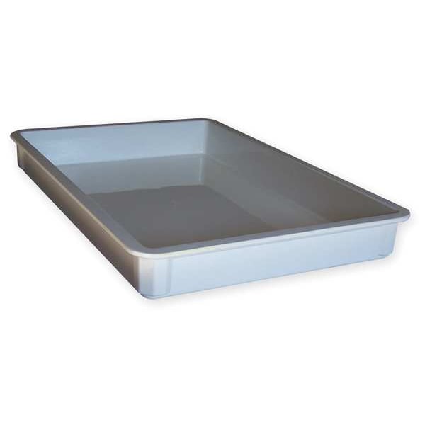 Stacking Container, White, Fiberglass Reinforced Composite, 25 3/4 in L, 17 3/4 in W, 3 in H