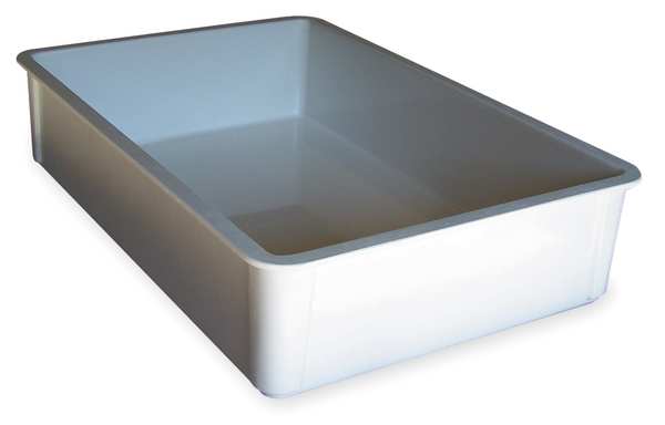 Stacking Container, White, Fiberglass Reinforced Composite, 25 3/4 in L, 17 3/4 in W, 6 in H