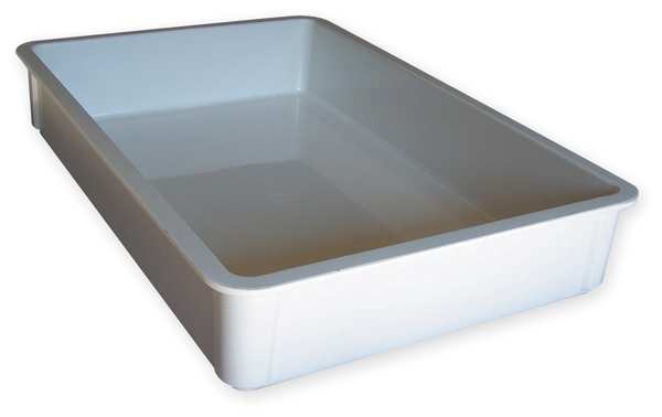 Stacking Container, White, Fiberglass Reinforced Composite, 25 3/4 in L, 17 3/4 in W, 4 1/2 in H
