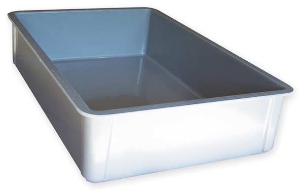 Stacking Container, Gray, Fiberglass Reinforced Composite, 25 3/4 in L, 17 3/4 in W, 6 in H