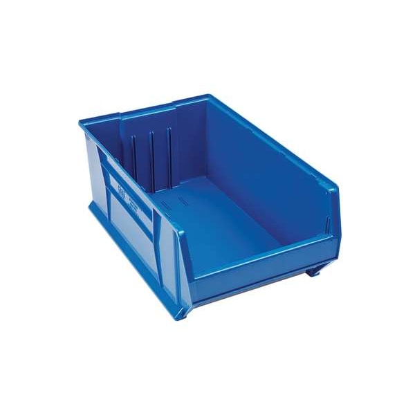 Storage Bin, Blue, Polypropylene/Polyethylene, 29 7/8 in L x 16 1/2 in W x 11 in H
