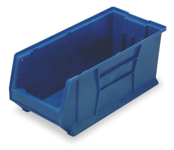 Storage Bin, Blue, Polypropylene/Polyethylene, 29 7/8 in L x 11 in W x 10 in H