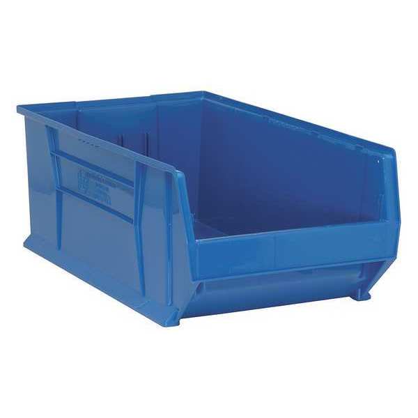 Storage Bin, Blue, Polypropylene/Polyethylene, 29 7/8 in L x 18 1/4 in W x 12 in H