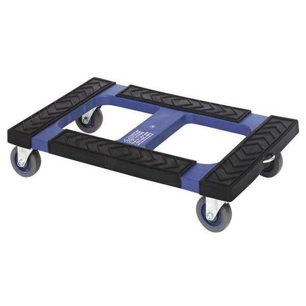 Stack Bin Dolly, D 30 In, W 18 In, Blue