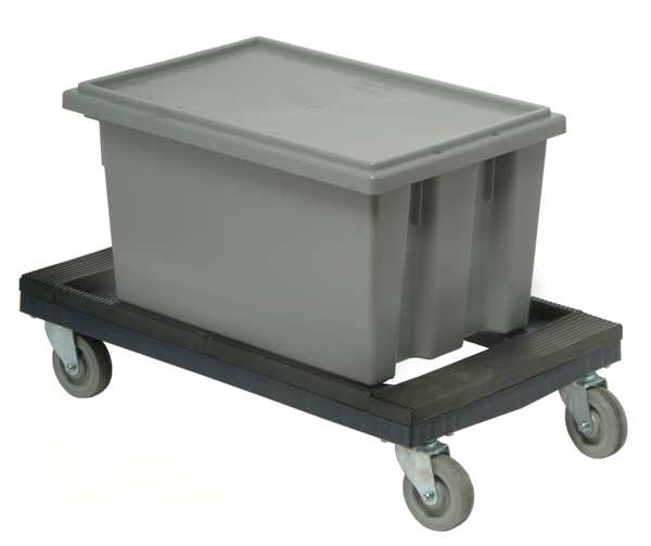 Stack Bin Dolly, D 30 In, W 18 In, Blue