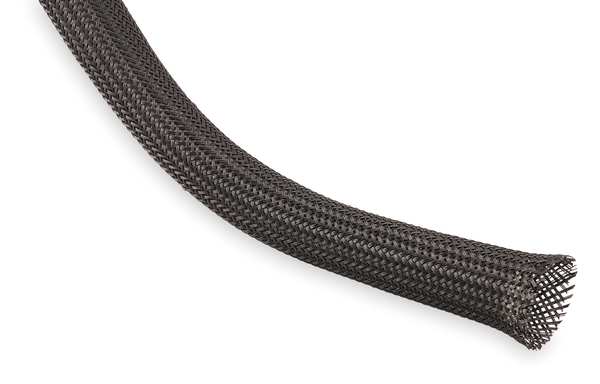 Braided Sleeving, 1.250 In., 50 ft., Black