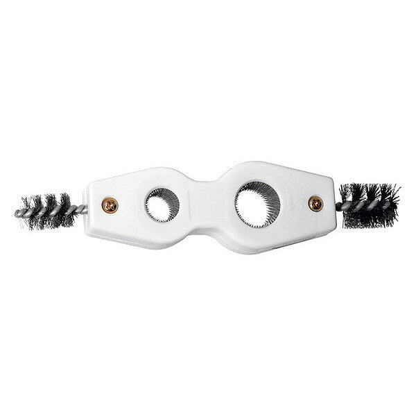 Fitting Brush, 5 in L Handle, 1 in L Brush, Silver, Polypropylene, 8 in L Overall