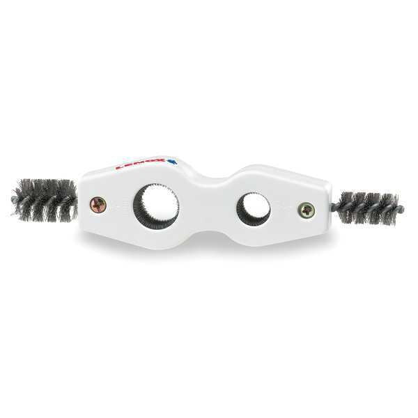 Fitting Brush, 5 in L Handle, 1 in L Brush, Silver, Polypropylene, 8 in L Overall