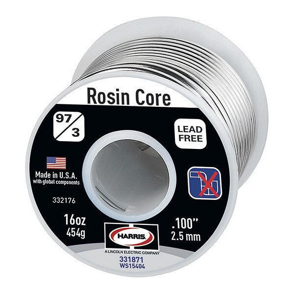Lead Free Solder, Dia 0.100 In, 1lb