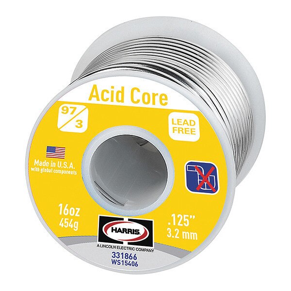 Lead Free Solder, Dia 0.120 In, 1lb
