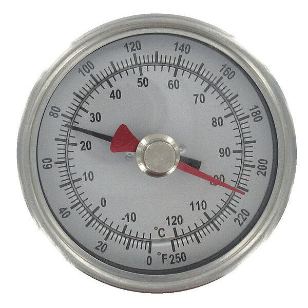 Bimetal Thermom, 3 In Dial, -40 to 160F