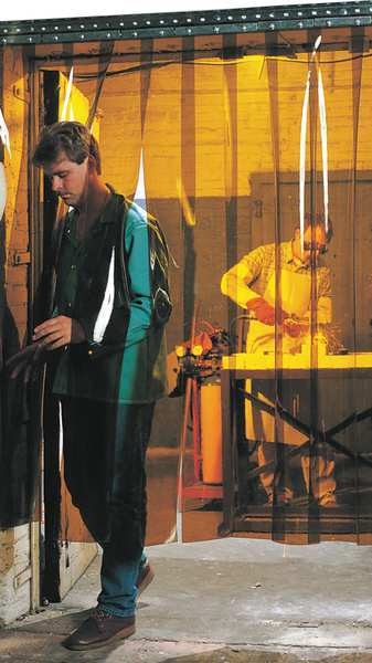 Welding Strip Curtain, 6 x 6 ft, Amber, PVC