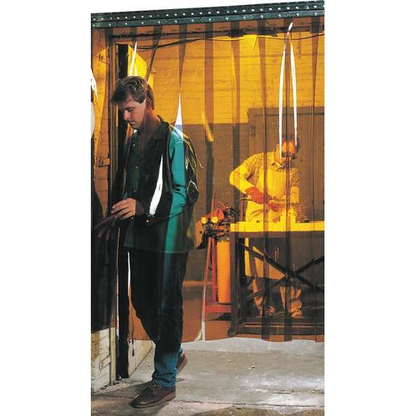 Welding Strip Curtain, 8 x 8 ft, Amber, PVC