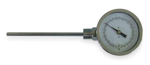 Bimetal Thermom, 3 In Dial, 0 to 200F