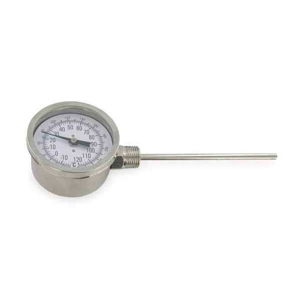 Bimetal Thermom, 3 In Dial, 0 to 250F