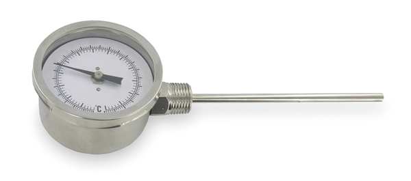 Bimetal Thermom, 3 In Dial, 50 to 400F