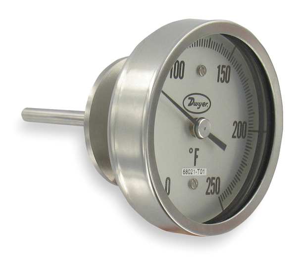 Bimetal Thermom, 5 In Dial, -40 to 160F