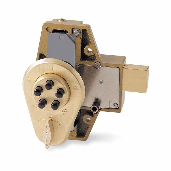 Pushbutton Deadbolt, Satin Brass