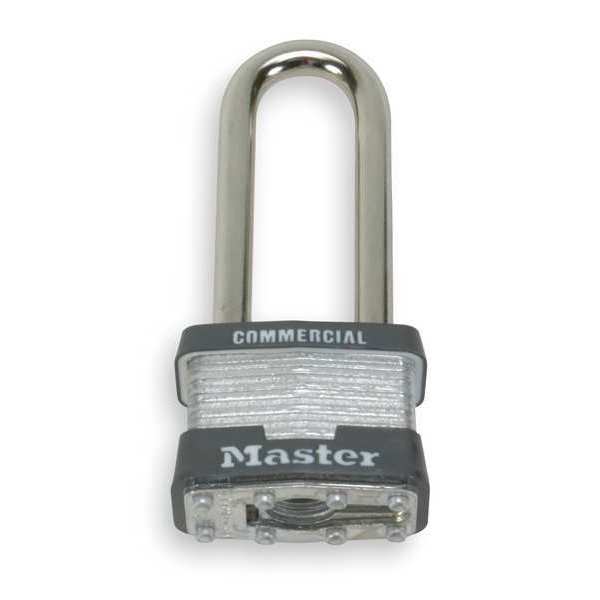 Padlock, Keyed Alike, Long Shackle, Rectangular Steel Body, Steel Shackle, 3/4 in W