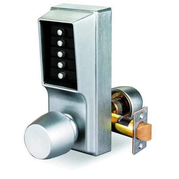 Push Button Lock, Entry, Satin Chrome