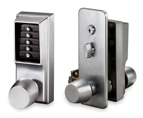 Push Button Lock, Entry, Satin Chrome