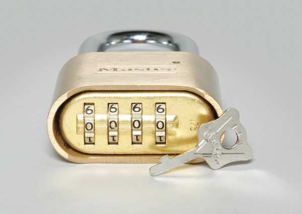 Combination Padlock, Bottom, Brass