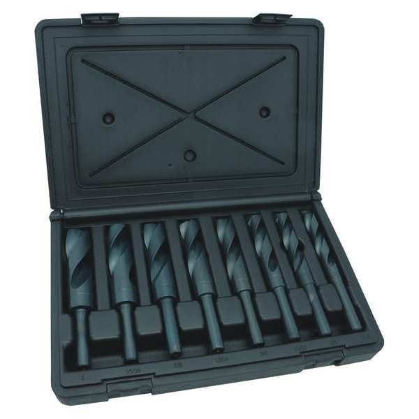 8PC 1/2 Reduced Shank Silver & Deming Drill Set Chicago-Latrobe 190 Steam Oxide HSS 9/16-1IN Pouch