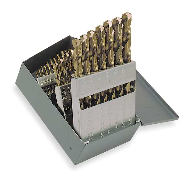 29PC 135Â° Heavy-Duty Cobalt Jobber Lngth Drill Set Chicago-Latrobe 550 Straw HSS-CO 8% 1/16-1/2x1/64