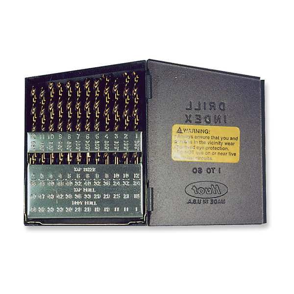 60PC 135Â° Heavy-Duty Cobalt Jobber Drill Set Chicago-Latrobe 550 Straw HSS-CO 8%-M42 #1-#60