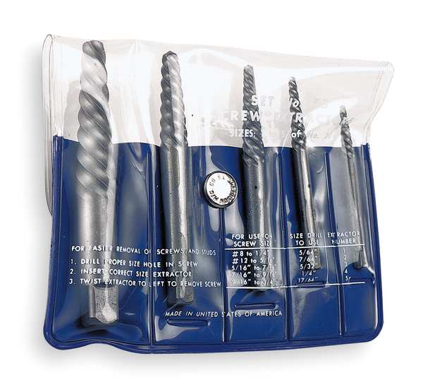 Screw Extractor 5pc Set 800 Chicago-Latrobe #1 - #5