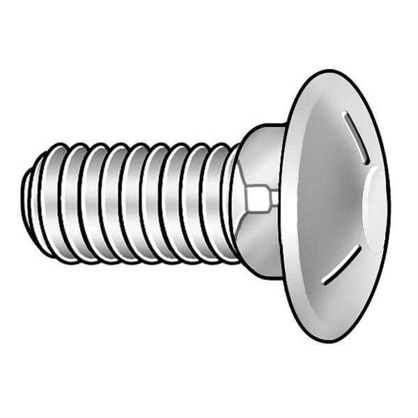 Carriage Bolt, 1/4-20x1 3/4 L, Pk100