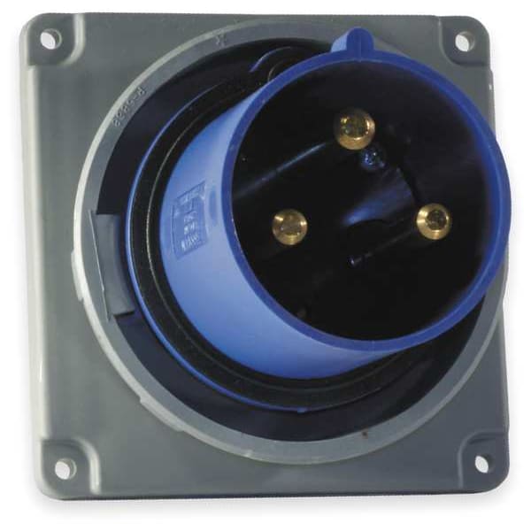 IEC Pin and Sleeve Inlet, 100A, 250V, Blue