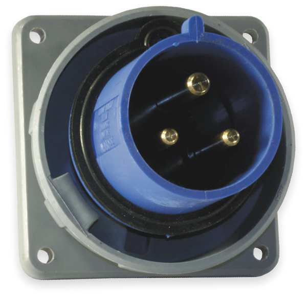 IEC Pin and Sleeve Inlet, 30A, 250V, Blue