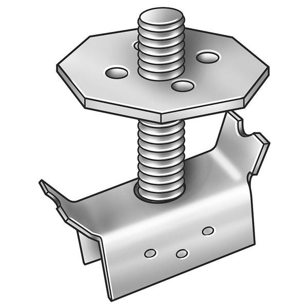 Grating Clip, For Screw Size 1/2 in, Carbon Steel, Galvanized, 20 PK