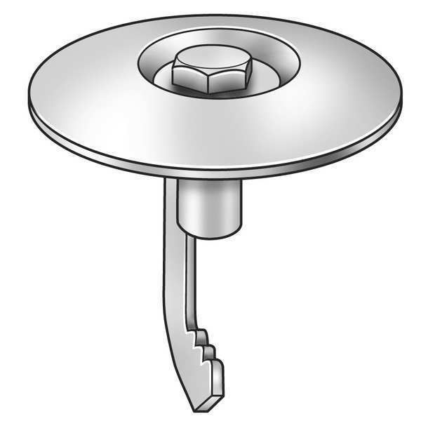Grating Clip, For Screw Size 1/4 in, 316 Stainless Steel, 50 PK