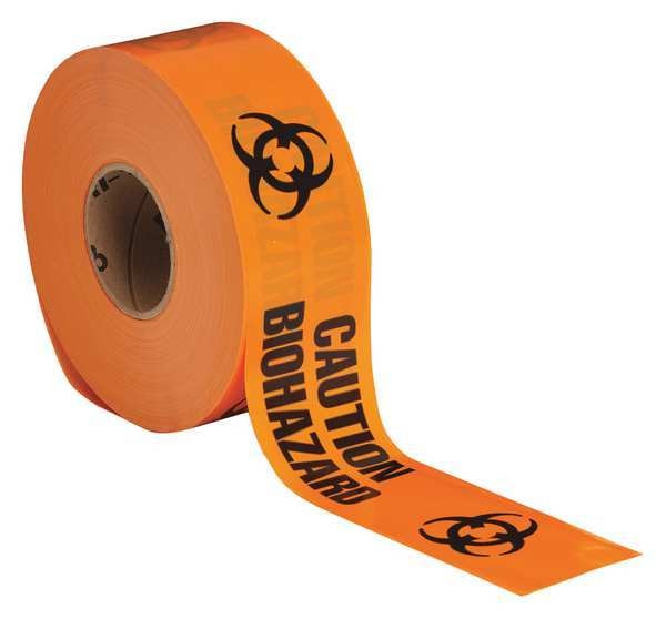 Barricade Tape, Orange/Black, 1000ft x 3In