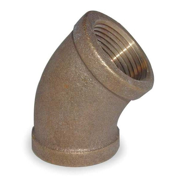 Red Brass 45 Degrees Elbow, FNPT, 1-1/2