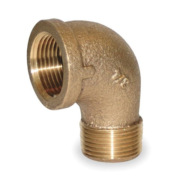 Red Brass 90 Degrees Street Elbow, MNPT x FNPT, 1/4