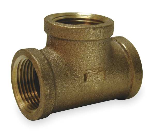 Red Brass Tee, FNPT, 2