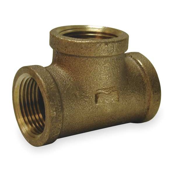 Red Brass Tee, FNPT, 3