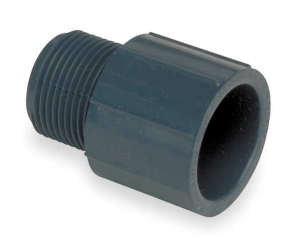 PVC Male Adapter, MNPT x Socket, 3 in Pipe Size