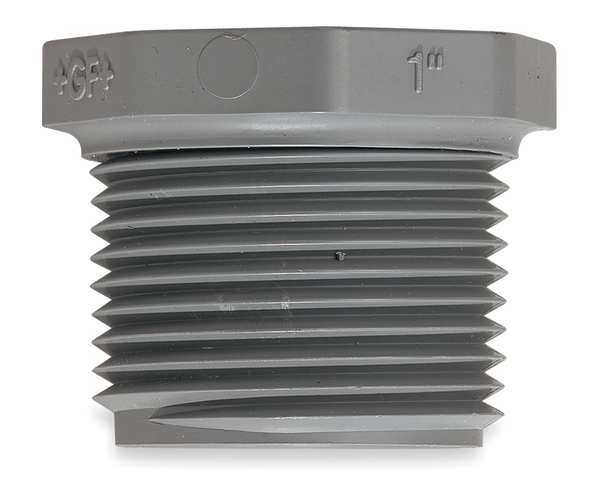 PVC Hex Head Plug, MNPT, 4 in Pipe Size