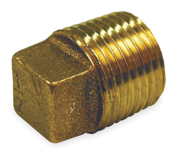 Red Brass Solid Plug, MNPT, 1/4