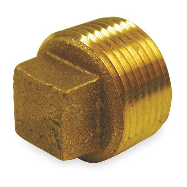 Red Brass Cored Plug, MNPT, 1