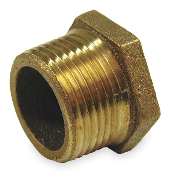 Red Brass Hex Bushing, MNPT x FNPT, 1